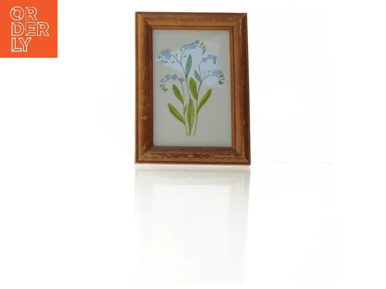 Billede 1 - Indrammet billed af blomster (str. 19 x 14 cm)