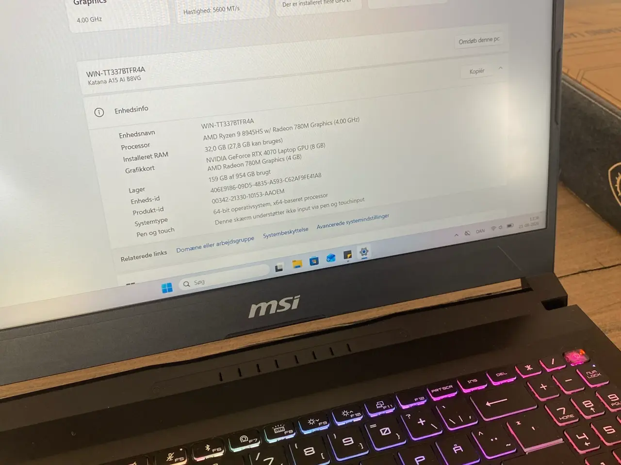 Billede 2 - MSI Katana A15 Gamer Bærbar – Næsten som ny