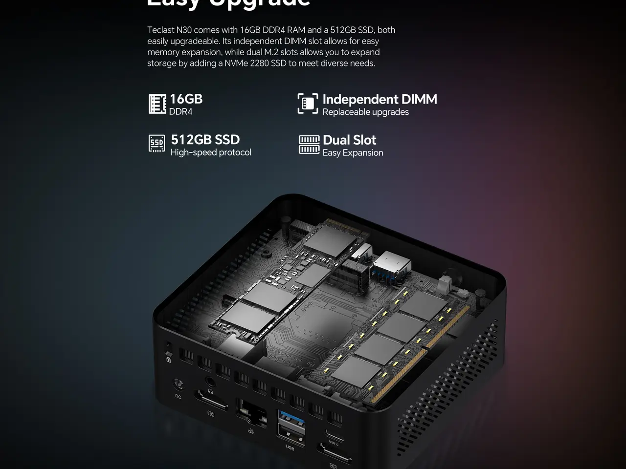 Billede 4 - Mini PC - Intel N150 - 3.6GHz. - 512GB/16GB.