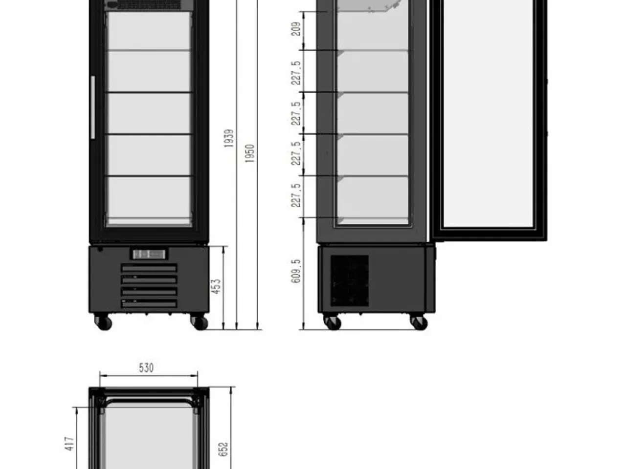 Billede 2 - Kageskab / Kølemontre 400 liter – med hjul