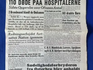 Avis - B.T. - 22. Marts 1945 - 110 Døde paa Hospitalerne