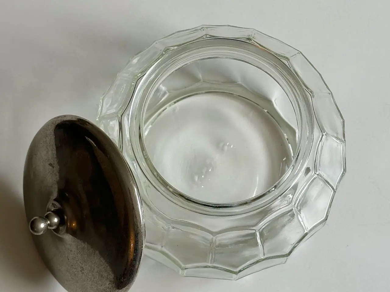 Billede 4 - Lågkrukke, glas m metal