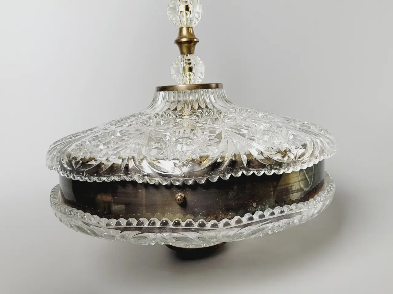Billede 4 - ⭐️· Stor Vintage Loftslampe i Støbt Krystalglas