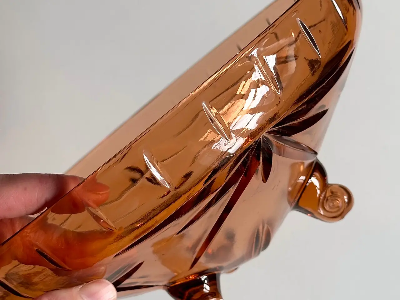 Billede 6 - Rosa glasskål m 3 fødder