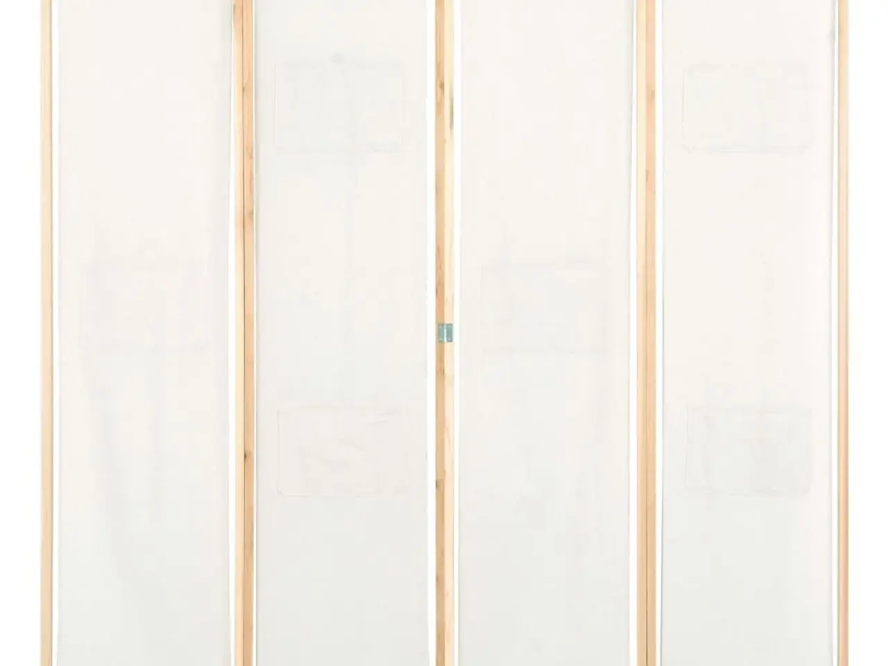 Billede 2 - Rumdeler med 4 paneler og 6 lommer - cremefarvet 160 x 170 cm