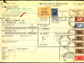 Luftpost - Adressekort for luftpakke fra Italien til Belgien - 13 - 7 - 72