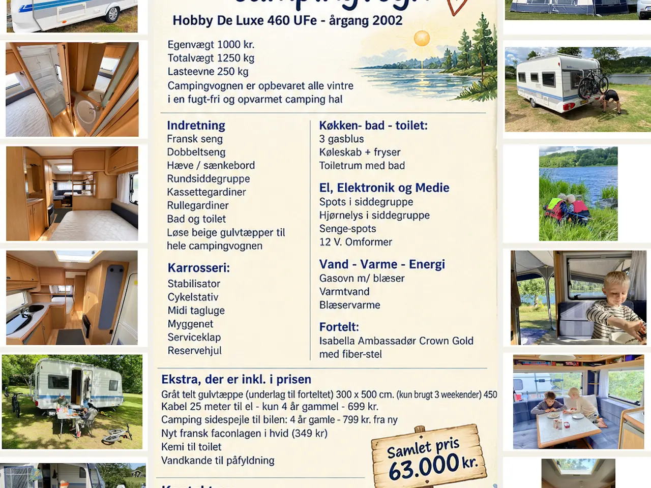 Billede 1 - VI SÆLGER VORES DEJLIGE CAMPINGVOGN Hobby De Luxe