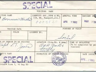 Visitors Pass - Ramstein Air Base - Germany - 1962