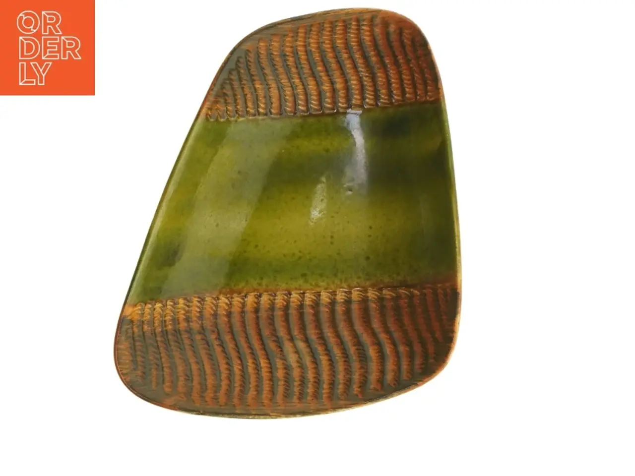 Billede 1 - West Germany pyntefad orange grøn Keramikskål (str. 25x20 cm)