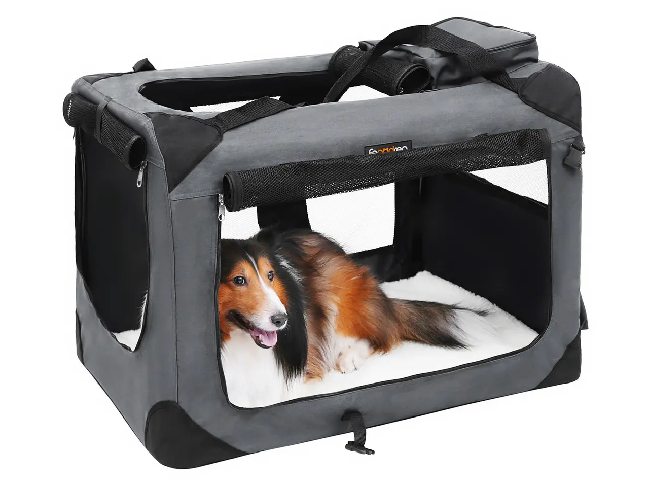 Billede 6 - Hundetransporttaske FEANDREA sammenklappelig - grå, 70 x 52 x 52 cm