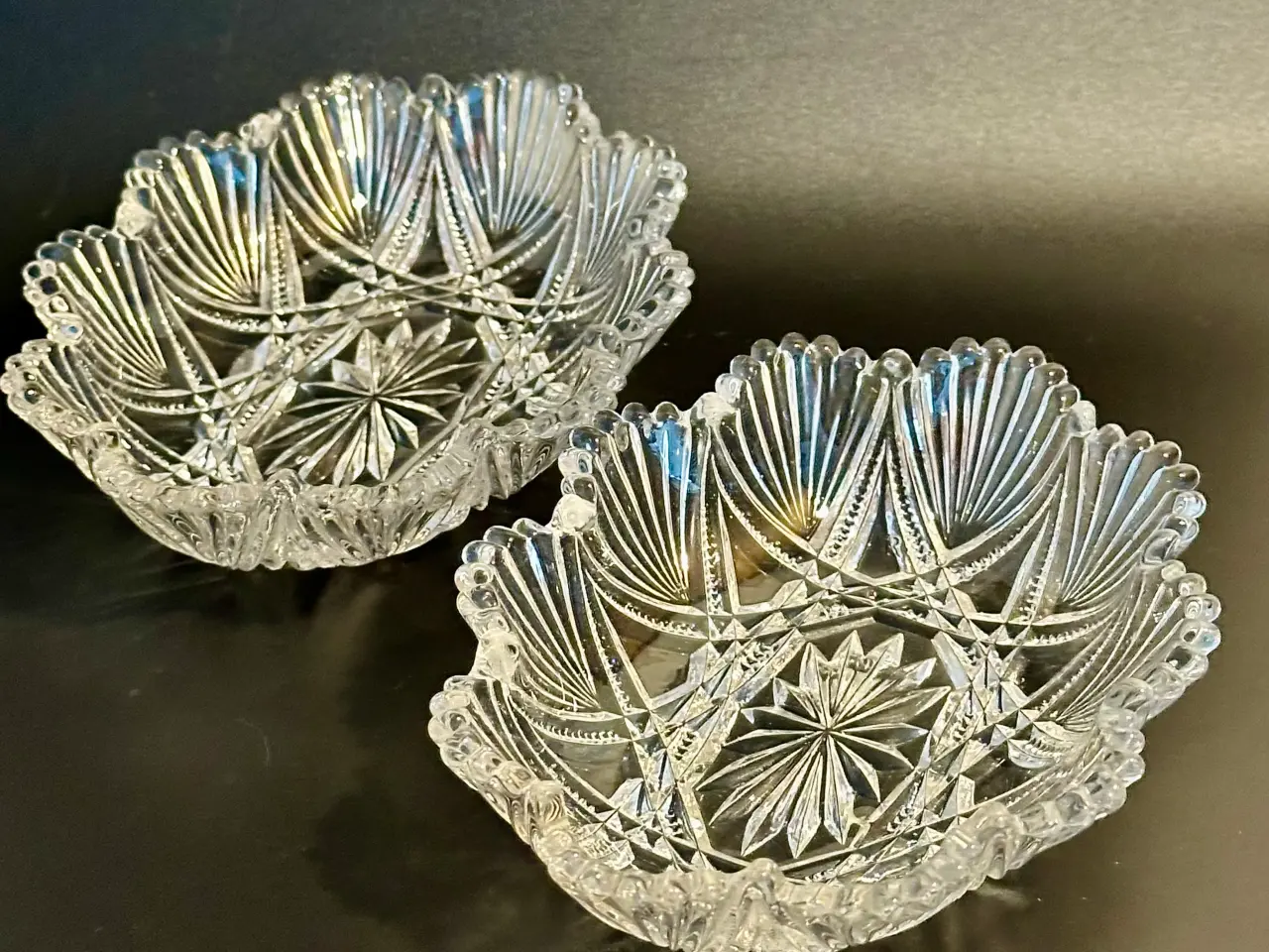Billede 11 - Vintage genstande af krystal og glas. Læs beskriv