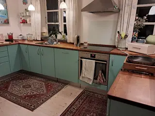 Køkkenbordplader i stavlimet  maghony oliebehandle