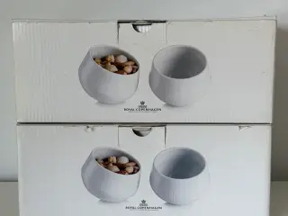 Royal Copenhagen White Fluted Snack Bowls i 2 stk.