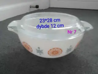 Pyrex skål og fade med låg