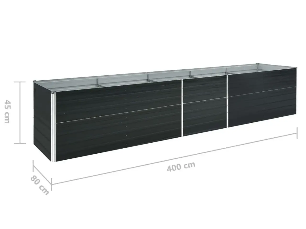 Billede 6 - Forhøjet plantekasse 400 x 80 x 45 cm - antracitgrå