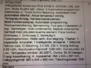 Progress indbygningsovn fra Vordingborg