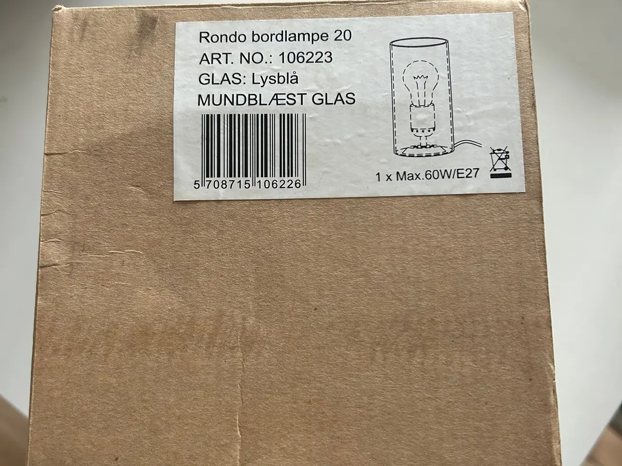 Billede 1 - Bordlampe i blå 