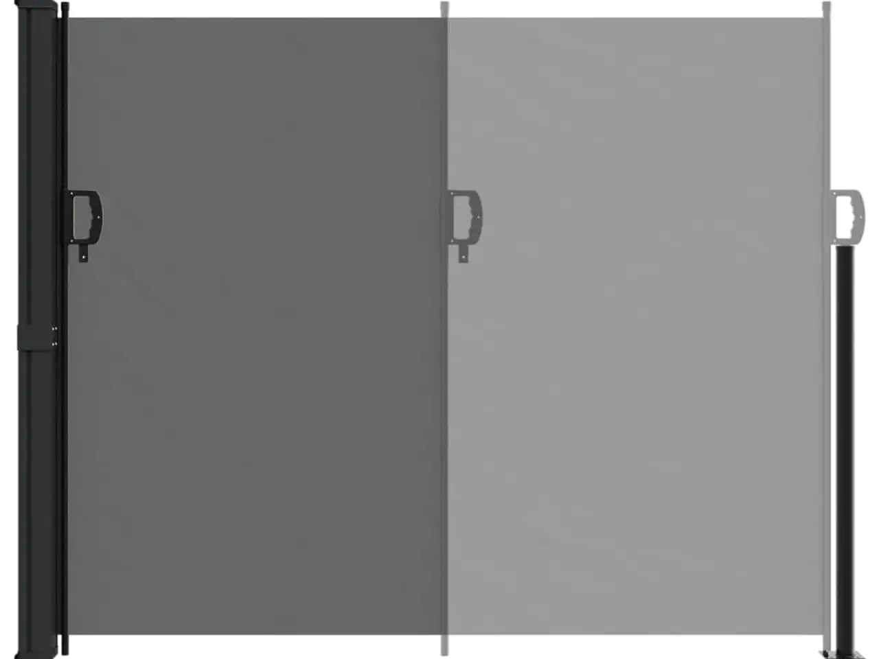 Billede 5 - Sidemarkise 160 × 500 cm - sammenrullelig, antracitgrå