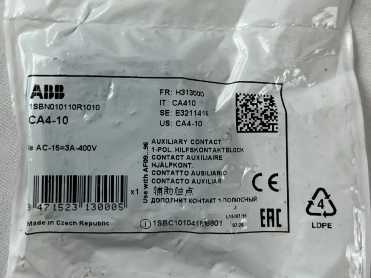 Billede 1 - ABB CA4-10 Auxiliary Contact Block 1SBN010110R1010