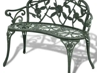 Havebænk 100 cm støbt aluminium grøn
