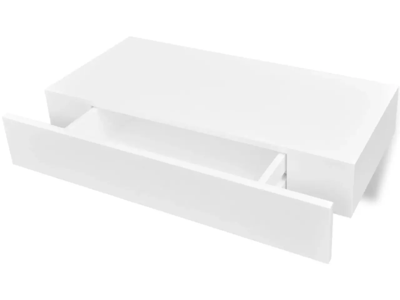 Billede 4 - Svævende væghylder med skuffer - 2 stk., 48 cm, hvid