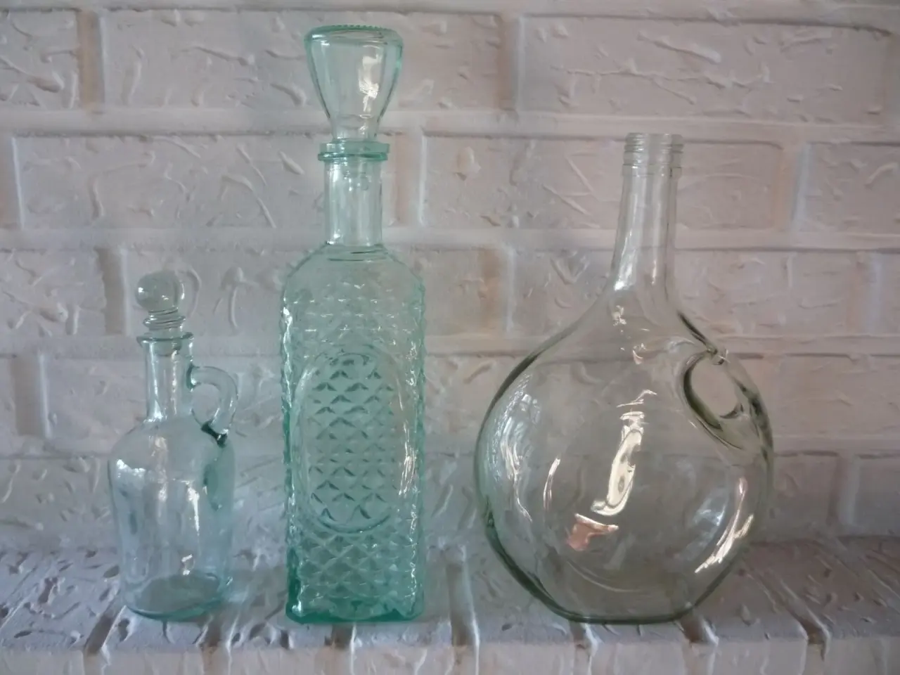 Billede 1 - Karafler eller glasflasker, 3 stk.