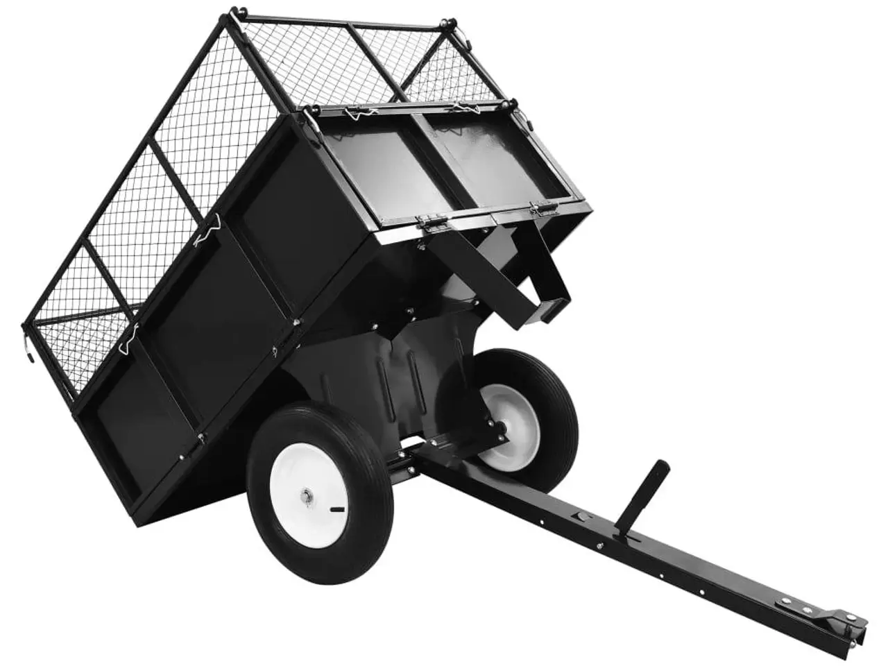 Billede 5 - Vipbar vogn til plæneklipper - stål, 300 kg, sort