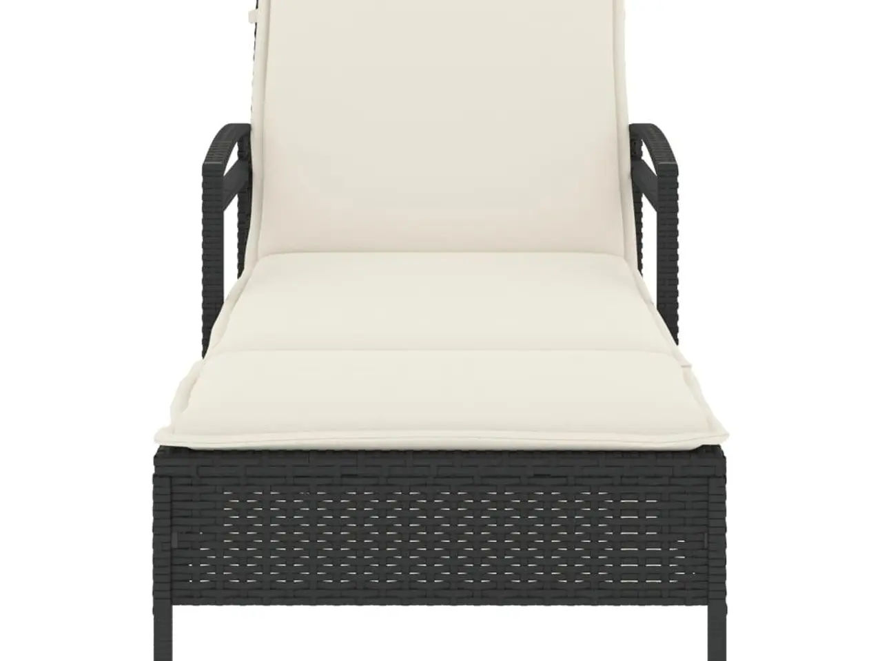 Billede 4 - Liggestol med hynde 63x200x81 cm polyrattan sort