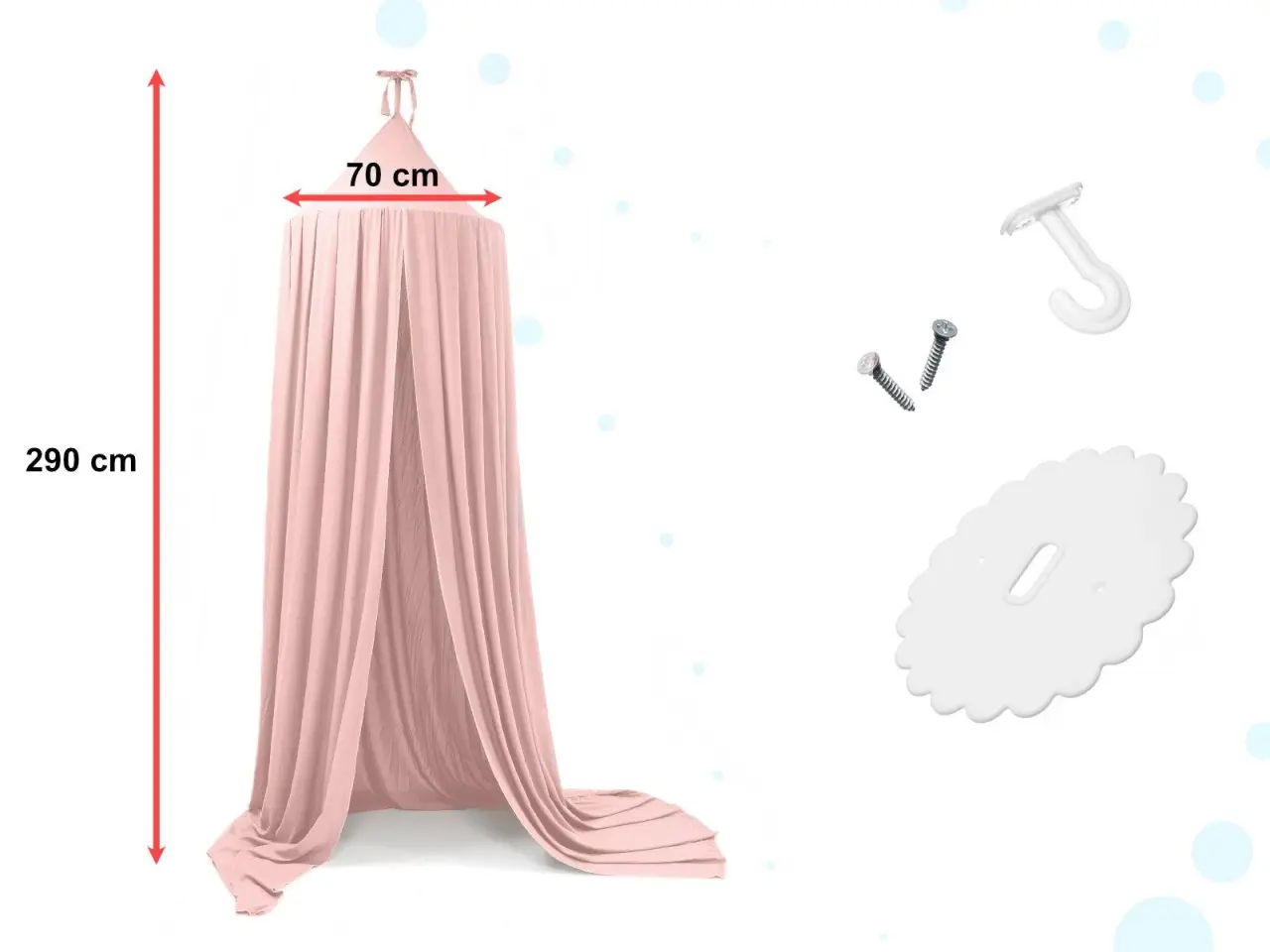 Billede 3 - Sengehimmel / baldakin til børneværelse - tipi-look, rosa