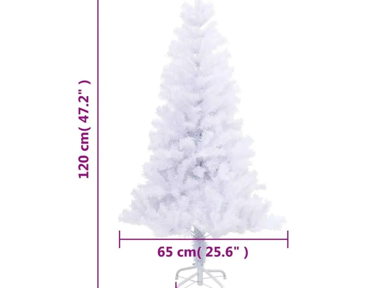 Billede 6 - Kunstigt juletræ med fod 120 cm - hvid