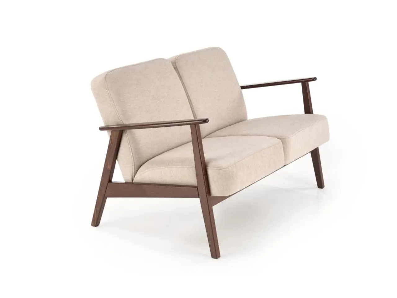 Billede 5 - MILANO 2S sofa, Beige CASTEL#15 / mørk Valnød