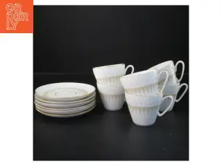 Porcelænspartsæt med kopper og underkopper (str. Ø 13,5&ø7,5x6,5 cm)