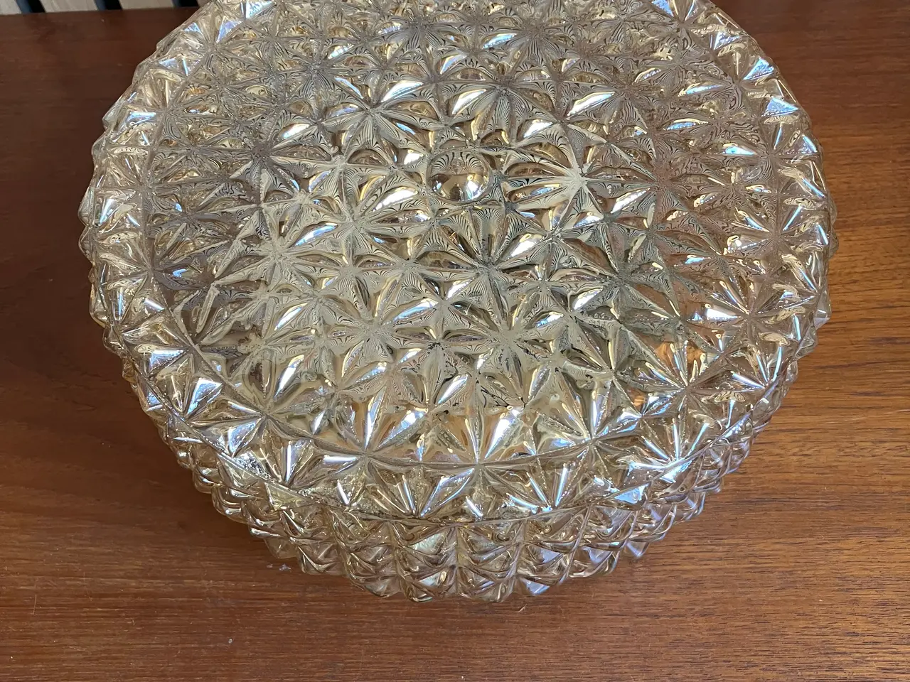 Billede 2 - Vintage plafond i ravfarvet glas