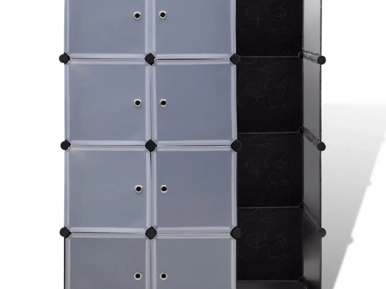 Billede 3 - Modulskab med 9 rum 109×36,5×143 cm - sort/hvid