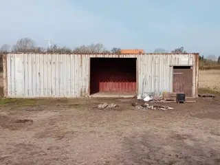 Løsdriftstald, container, stald, heste, får.