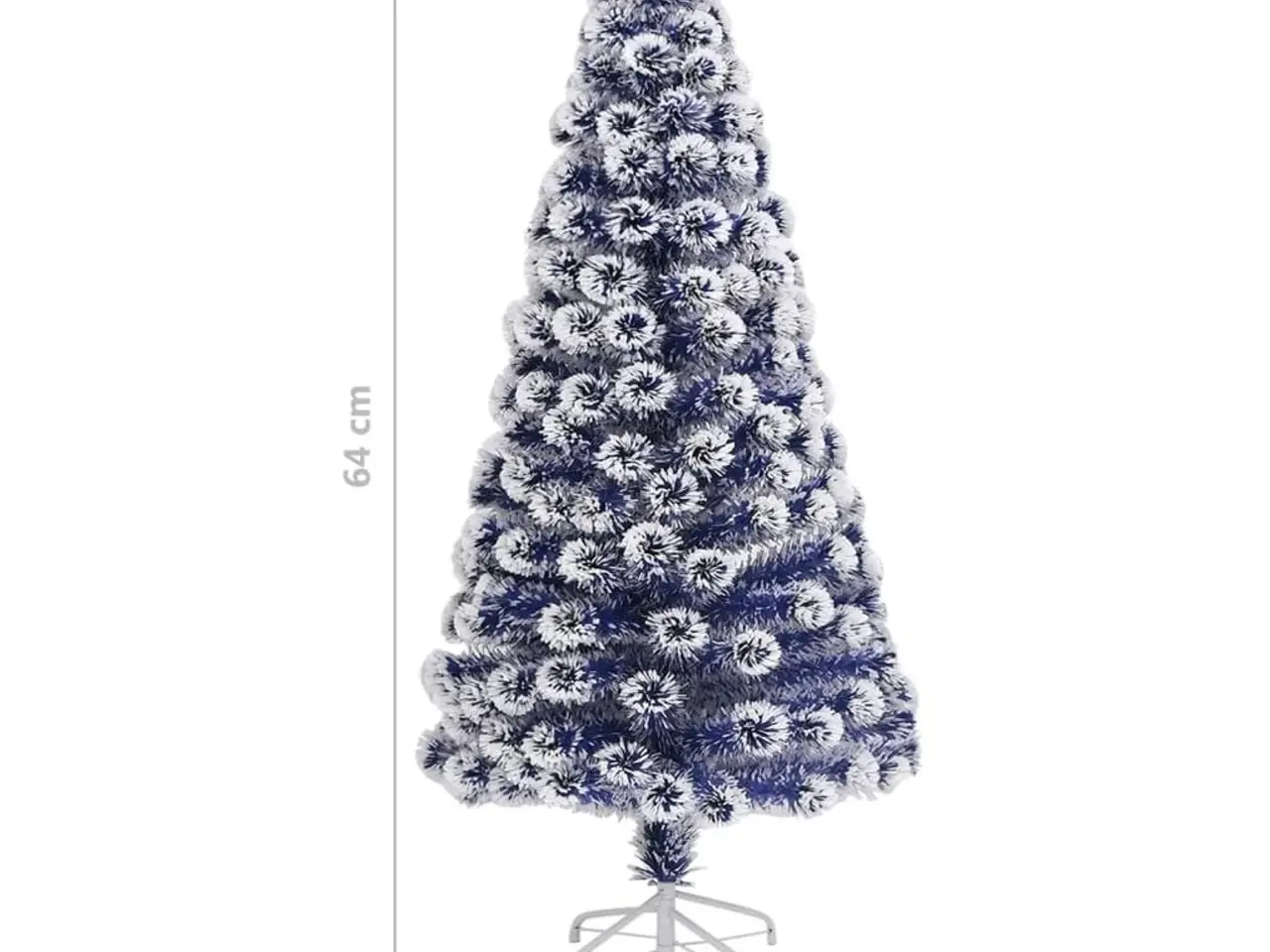 Billede 9 - Kunstigt juletræ med lys 64 cm - fiberoptisk, hvid/blå