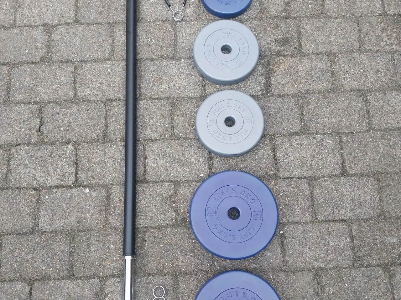 Billede 7 - Vægtstang med skiver 17,5 kg