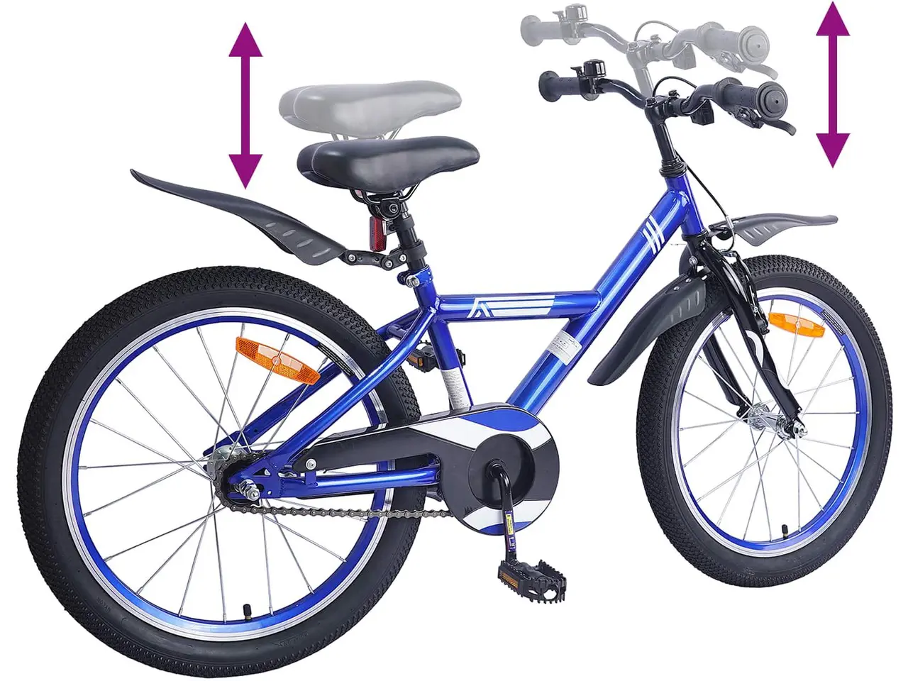 Billede 7 - Børnecykel 18" til 5-7 år - mørk blå, enkelt gear