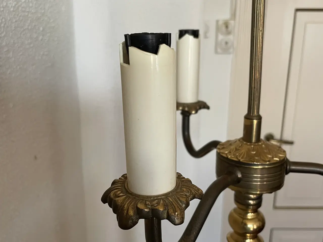 Billede 2 - Flot vintage kandelaber-gulvlampe i messing.