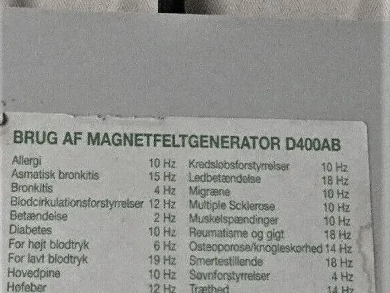 Billede 3 - Magnetterapiapparat Magnomedan D 400 A