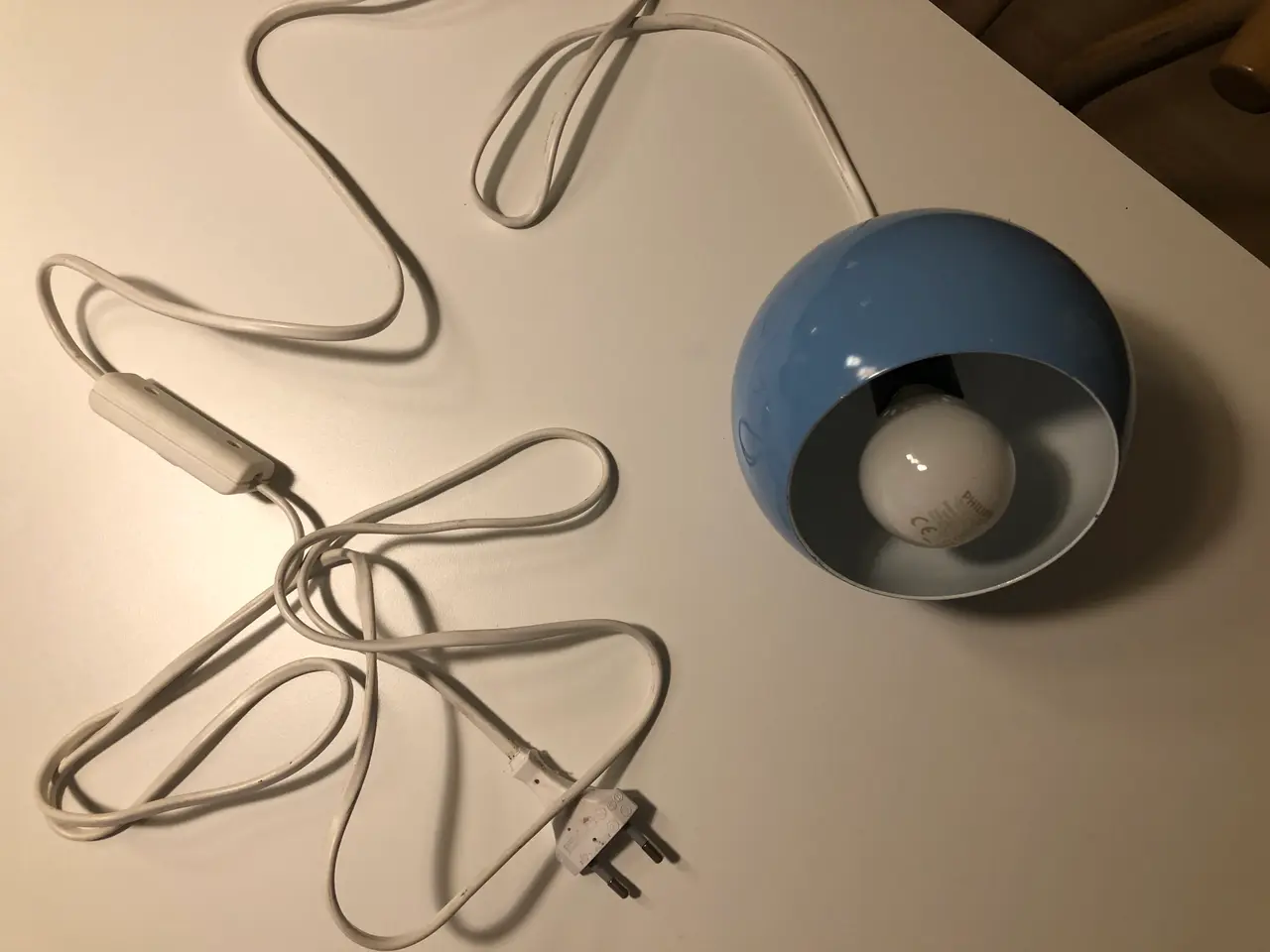 Billede 1 - Retro væglampe i lyseblå