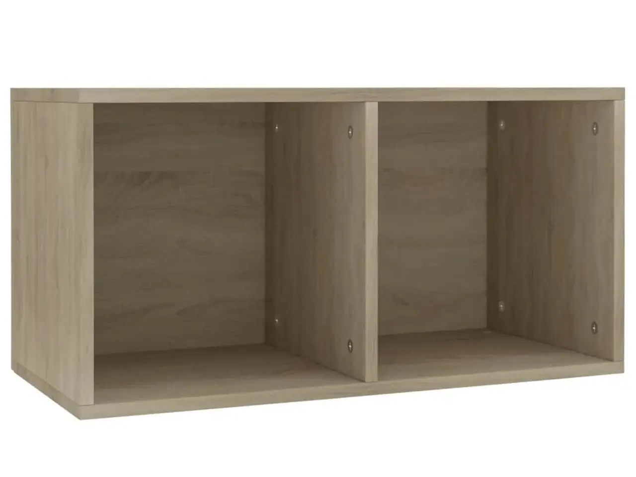 Billede 2 - Opbevaringsreol til LP’er - 71 × 34 × 36 cm - konstrueret træ i sonoma-eg