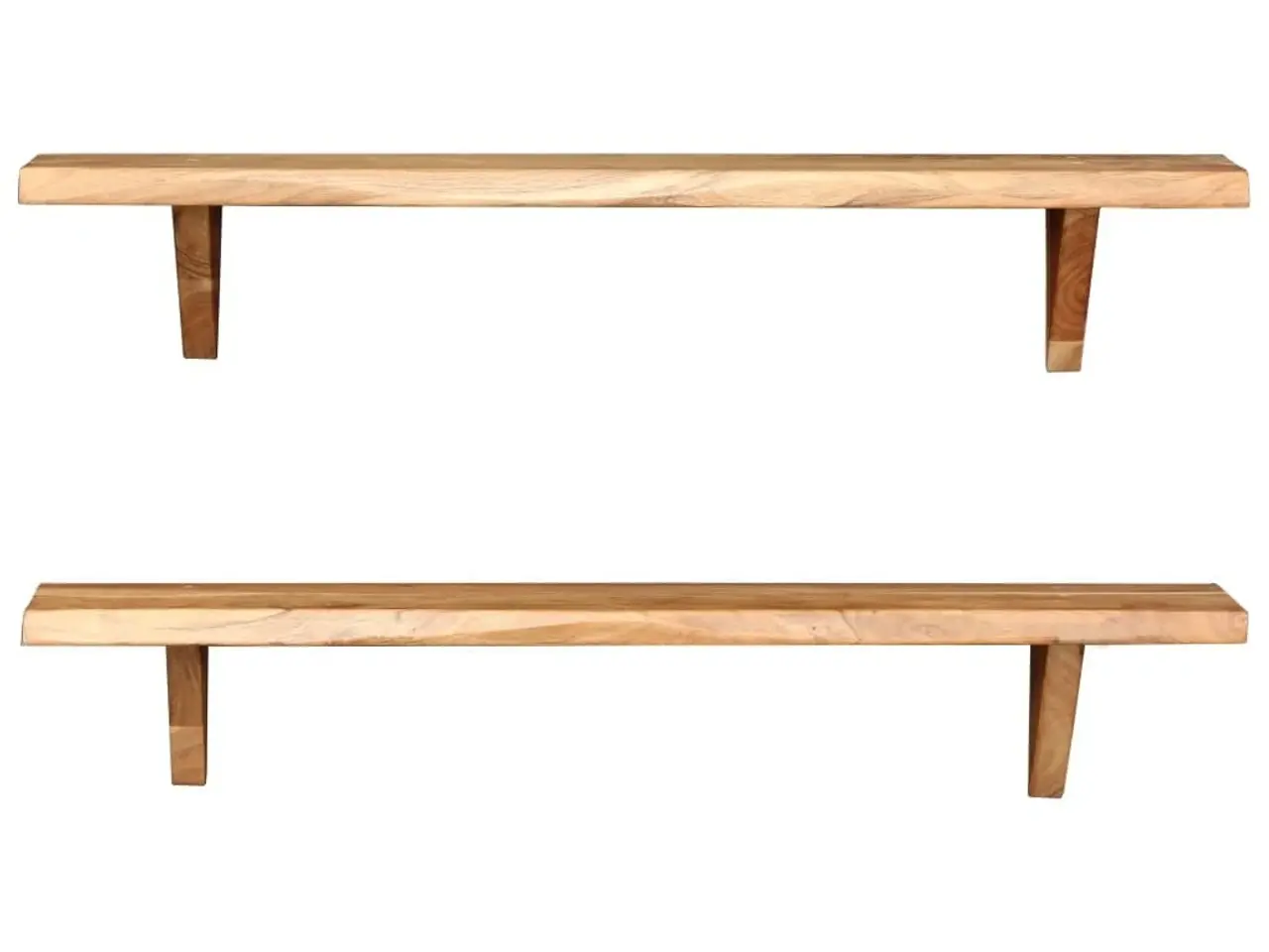 Billede 2 - Væghylder 2 stk. - massivt akacietræ 90 × 20 × 18 cm