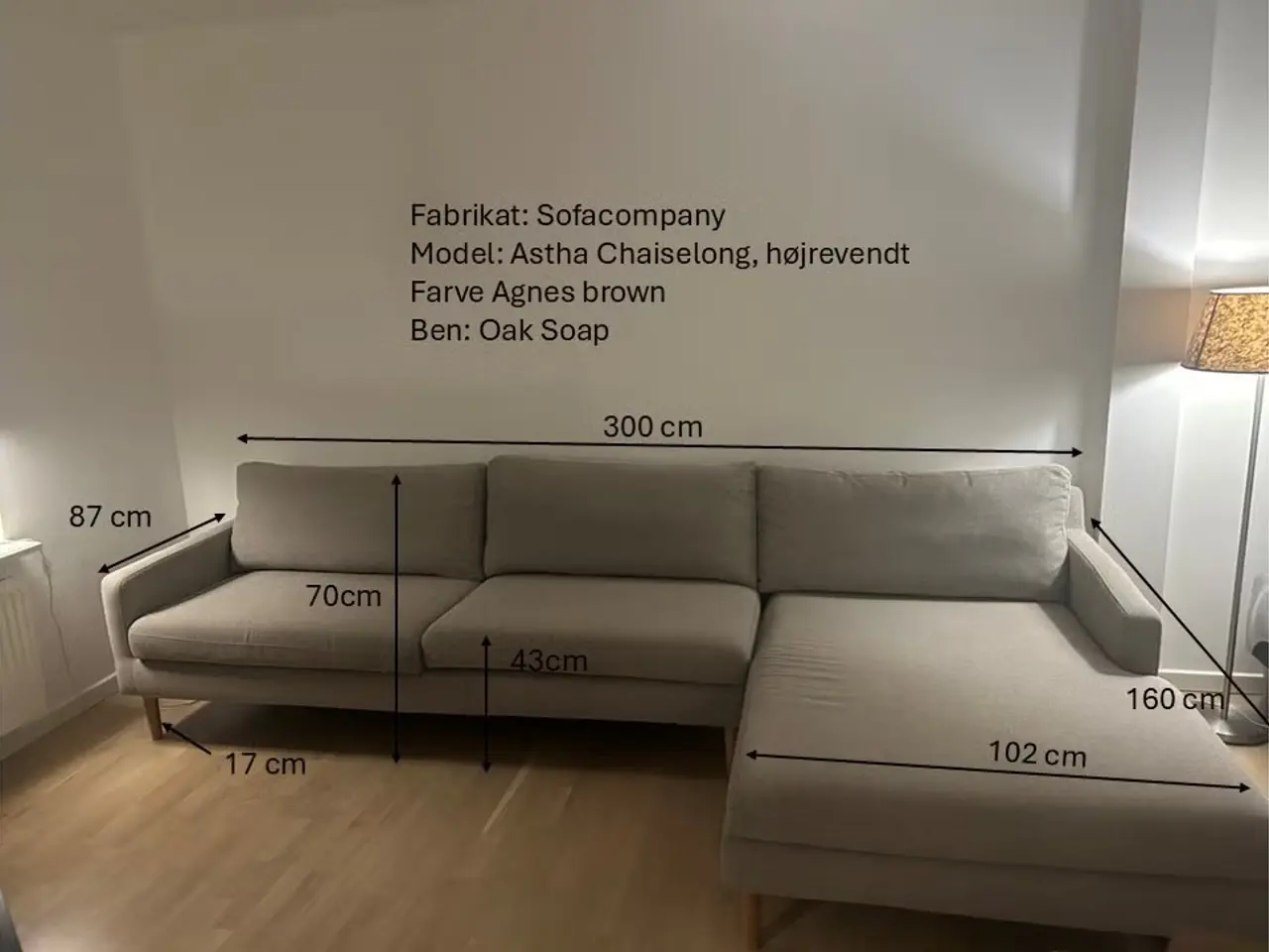Billede 1 - Flot Astha Højørnesofa - Chaiselong, højrevendt