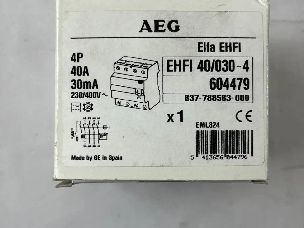 Billede 2 - AEG EHFI 40/030-4 4P 40A 30mA RCD Residual Current