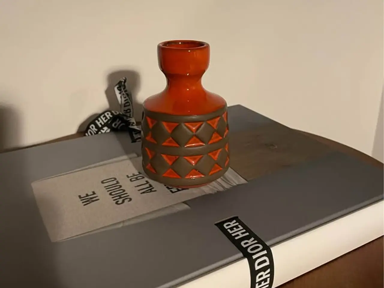 Billede 2 - Retro orange og brun Søholm vase