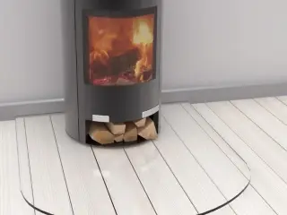 Hærdet glas til underlag brændeovn