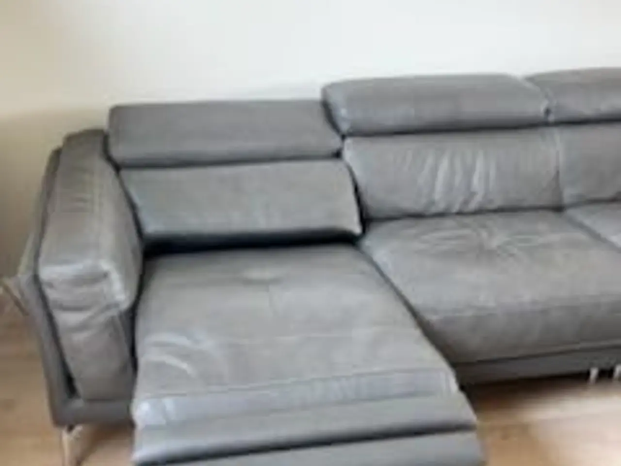 Billede 5 - Lædersofa grå hjørnesofa
