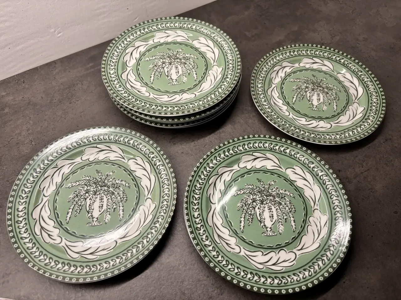 Billede 3 - 8 x H&M Home grønne tallerkener