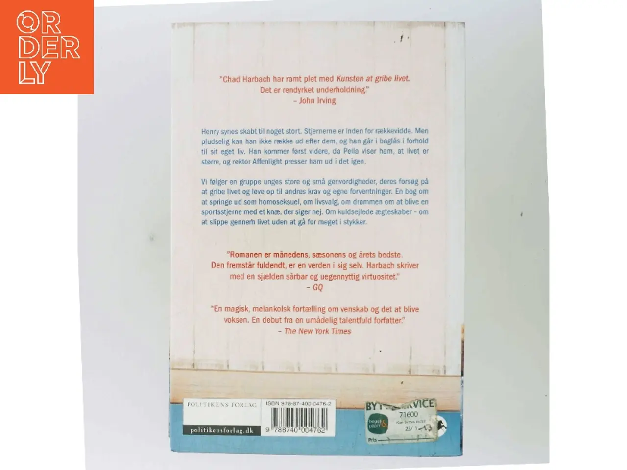 Billede 3 - Kunsten at gribe livet : roman af Chad Harbach (Bog)